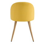 Cozy - Set of 2 Chairs in Yellow Fabric and Metal Legs