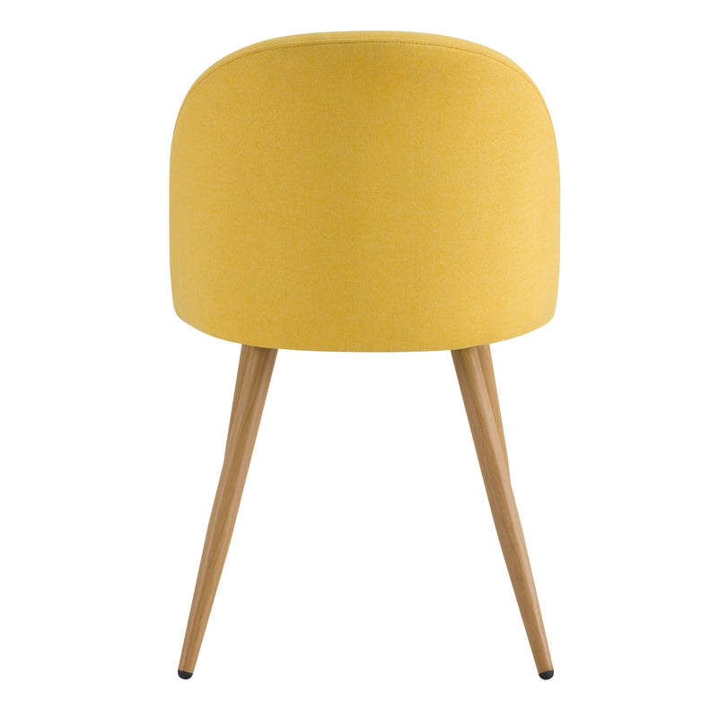 Chaise Cozy en tissu jaune (lot de 2)