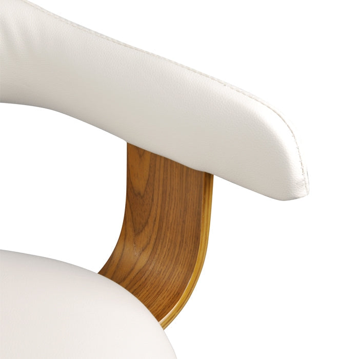 Harold - Chaise Avec Accoudoirs En Cuir Synthétique Blanc