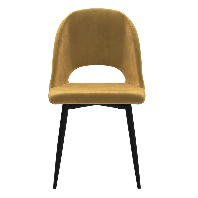 Chaise Pénélope en velours jaune (lot de 2)