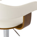 Chaise de bar blanche Harold avec accoudoirs 62/84 cm