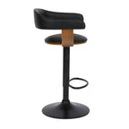 Harold - Chaise De Bar Réglable En Cuir Synthétique Noir