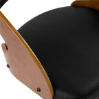 Louis - Silla alta ajustable de piel sintética negra