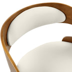 Louis - Silla alta ajustable de piel sintética blanca