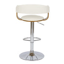 Chaise de bar blanche Harold avec accoudoirs 62/84 cm