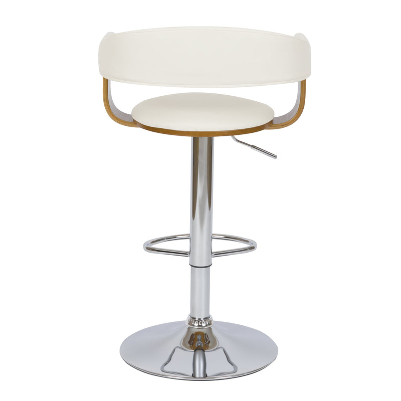 Chaise de bar blanche Harold avec accoudoirs 62/84 cm