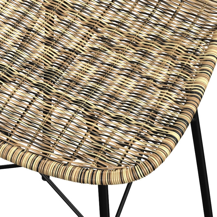 Chaise de bar de jardin Tiptur en résine tressée marron 76 cm (lot de 2)