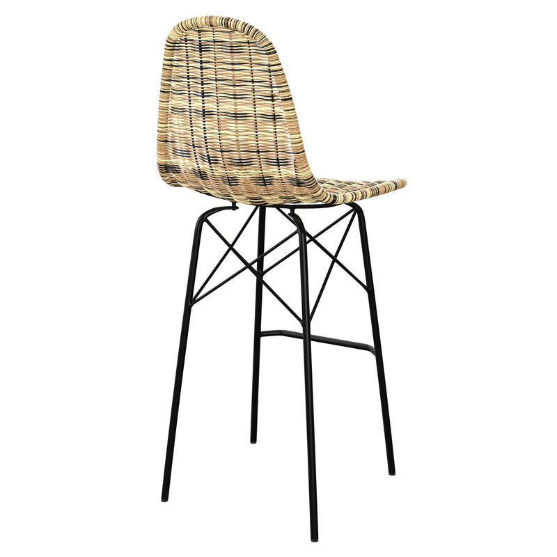 Chaise de bar de jardin Tiptur en résine tressée marron 76 cm (lot de 2)
