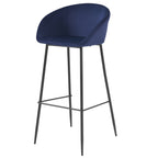 Marquise - Lot De 2 Chaises De Bar En Velours Bleu