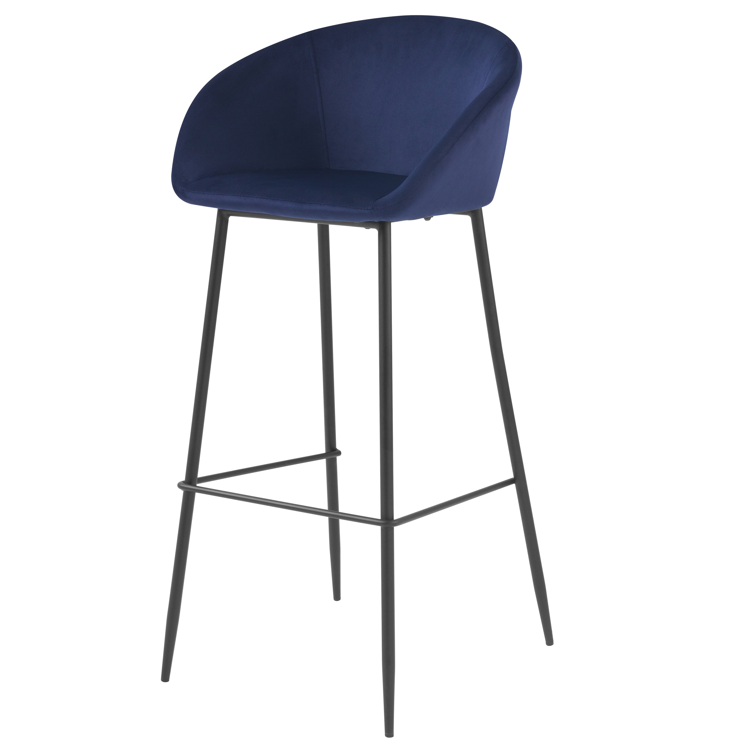 Marquise - Lot De 2 Chaises De Bar En Velours Bleu