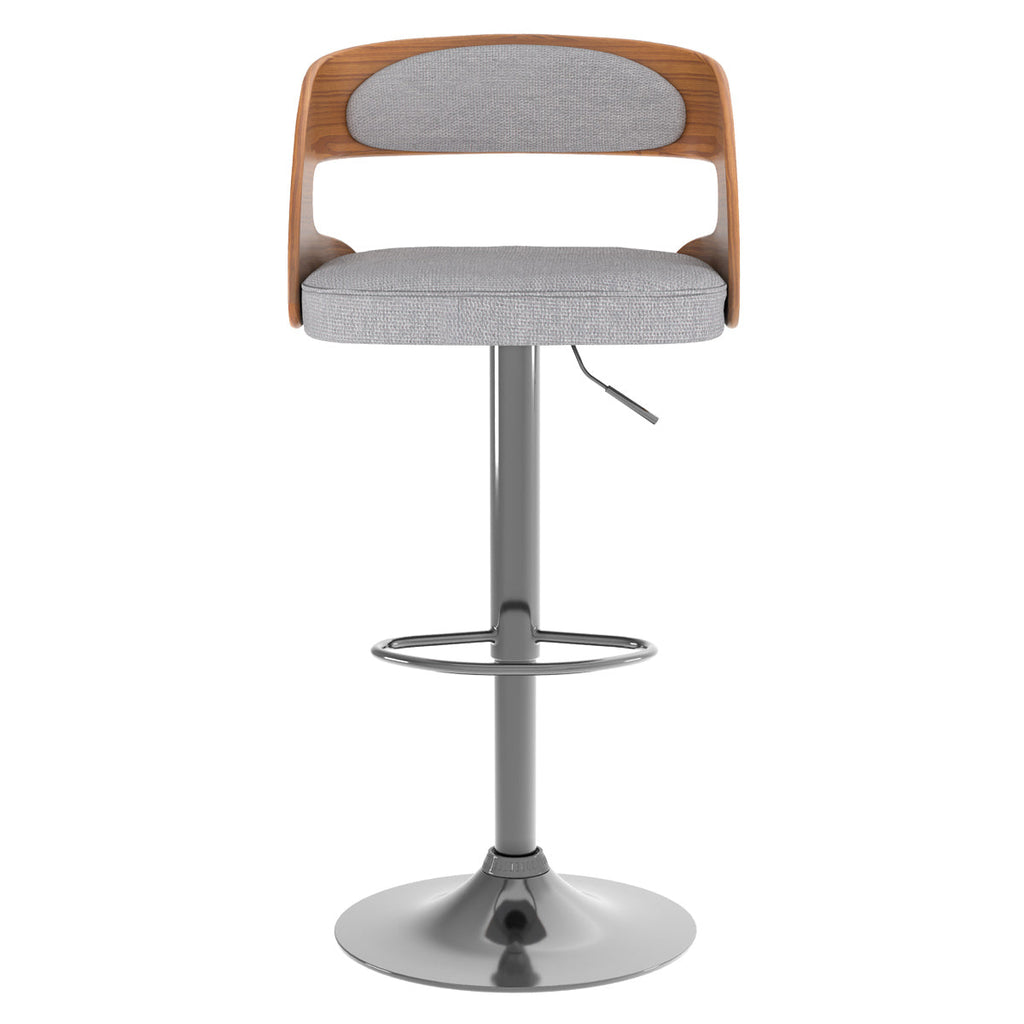 Louis - Silla de bar ajustable en tela gris claro