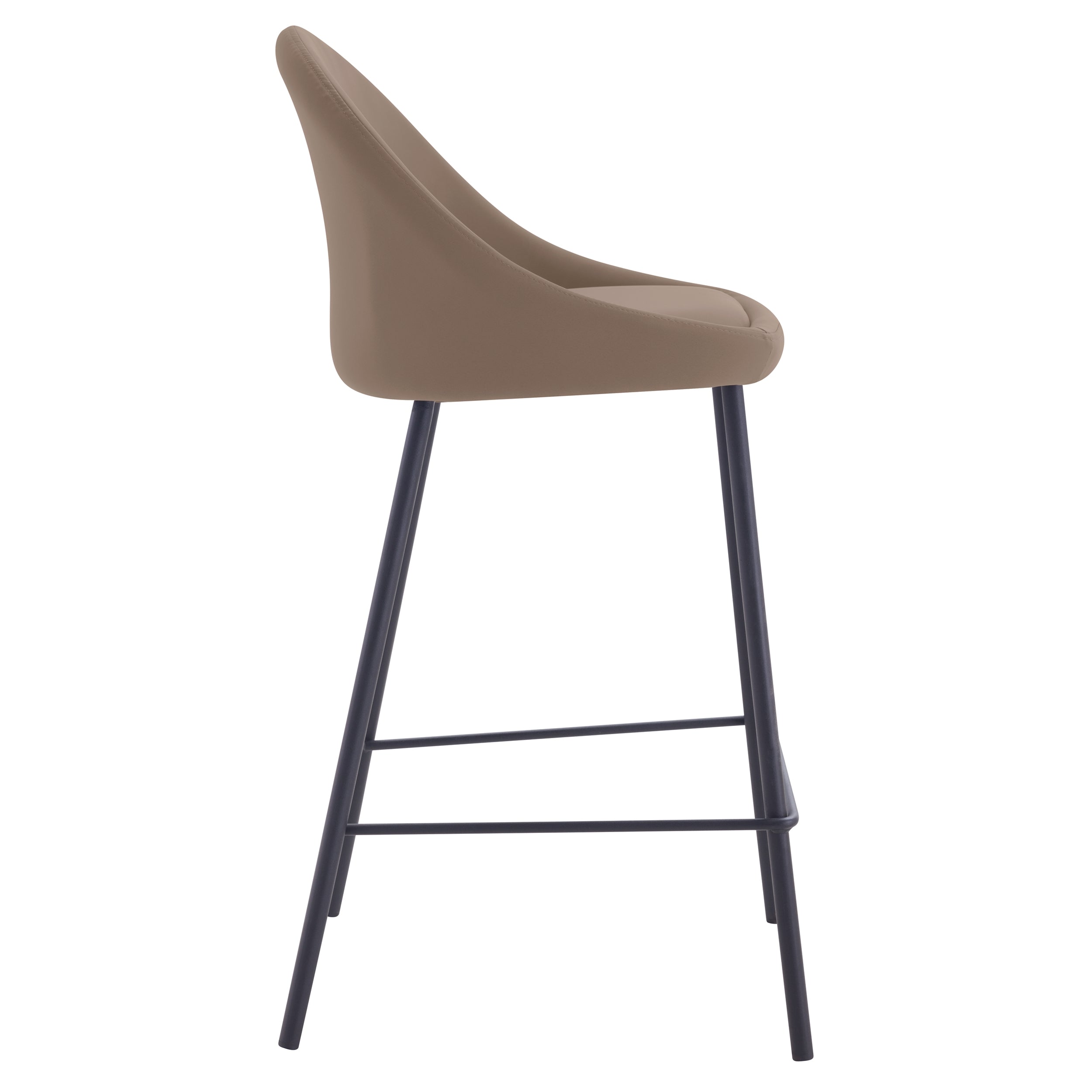 Misty - Set of 2 Brown Pu Center Island Chairs