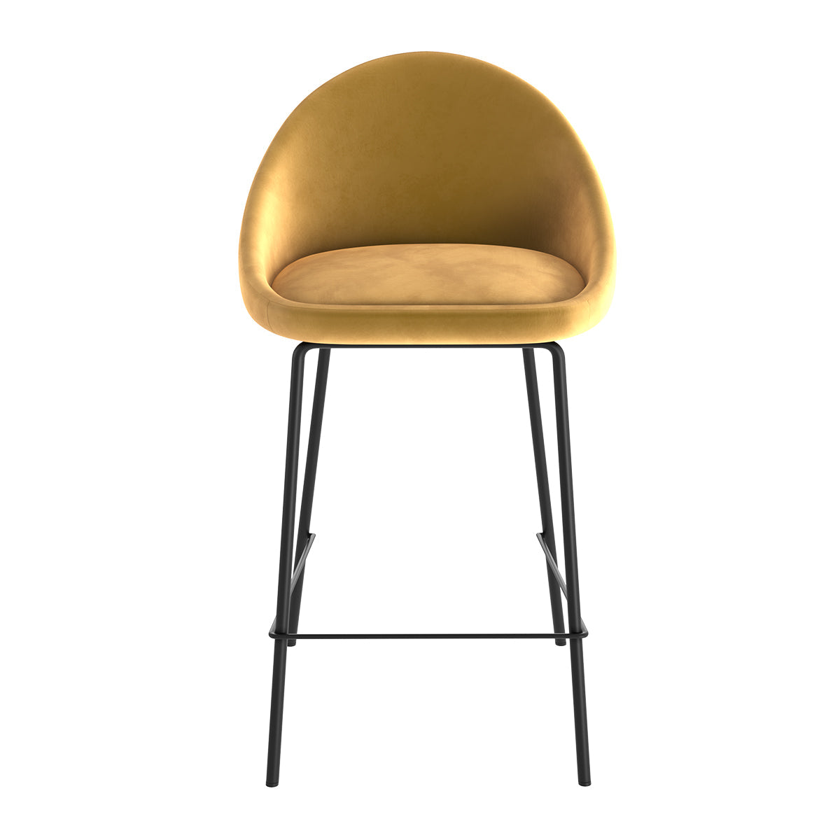 Misty - Lot De 2 Chaises Pour Îlot Central En Velours Jaune