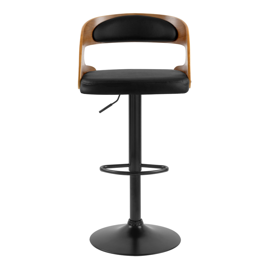 Louis - Silla alta ajustable de piel sintética negra