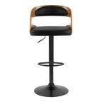 Louis - Silla alta ajustable de piel sintética negra