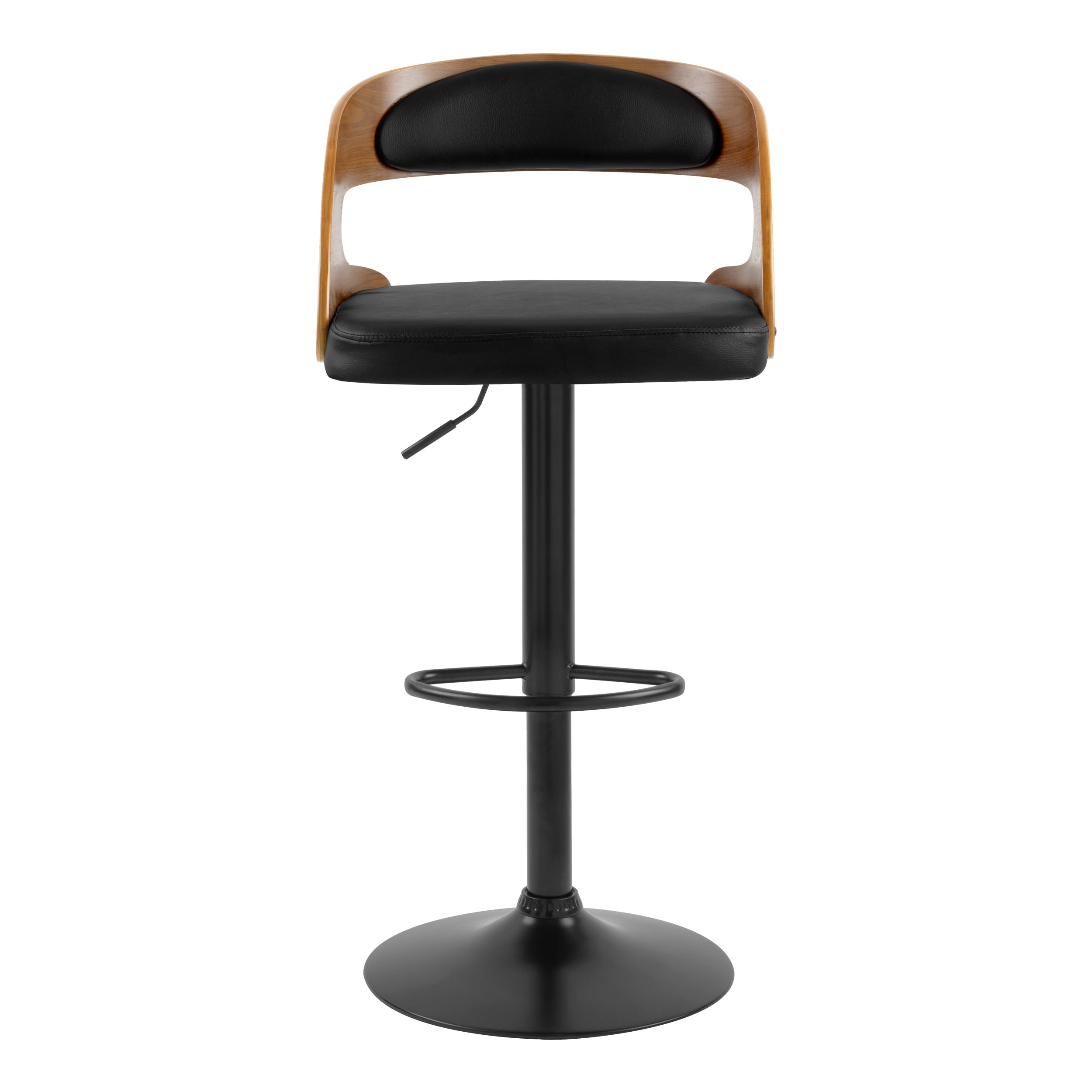 Louis - Silla alta ajustable de piel sintética negra
