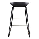 Chaise de bar mi-hauteur Yoshi noire 65.5 cm (lot de 2)