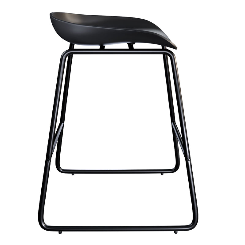Chaise de bar mi-hauteur Yoshi noire 65.5 cm (lot de 2)