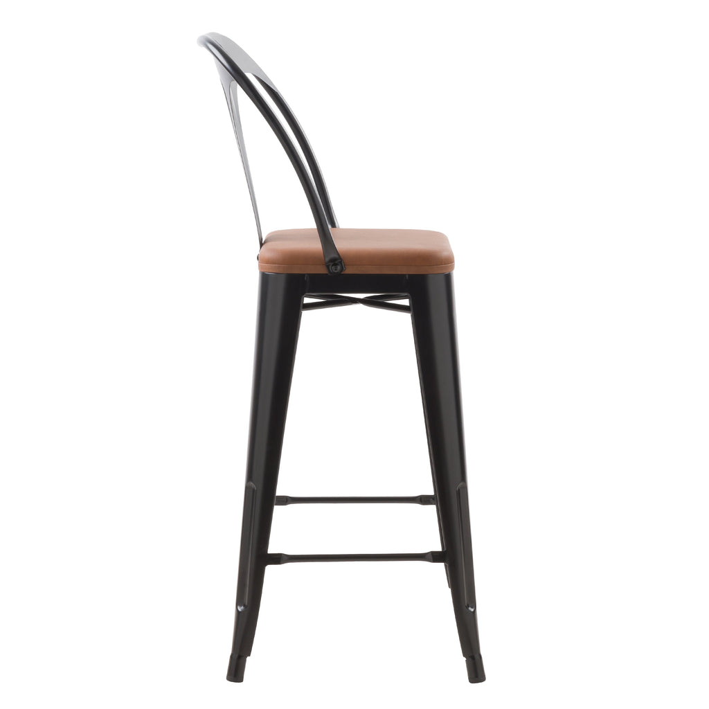 Charly - Set of 2 Black and Brown Central Island Chairs