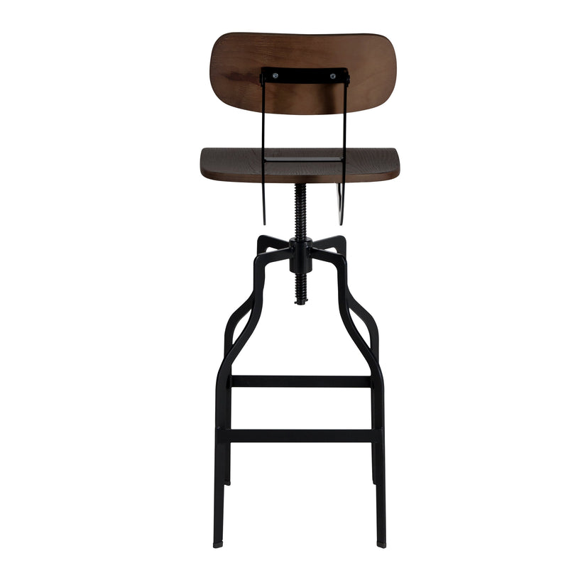 achat chaise de bar reglable en hauteur bois fonce