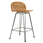 Jigani - Set of 2 Mid-Height Bar Chairs in Brown Resin Rattan
