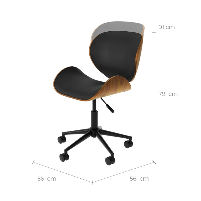 Chaise de bureau noire Baudoin