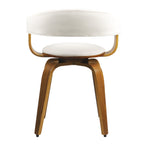 Harold - Chaise Avec Accoudoirs En Cuir Synthétique Blanc