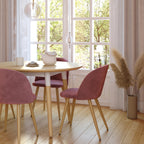 Cosy - Juego de 2 sillas de terciopelo rosa y patas de metal