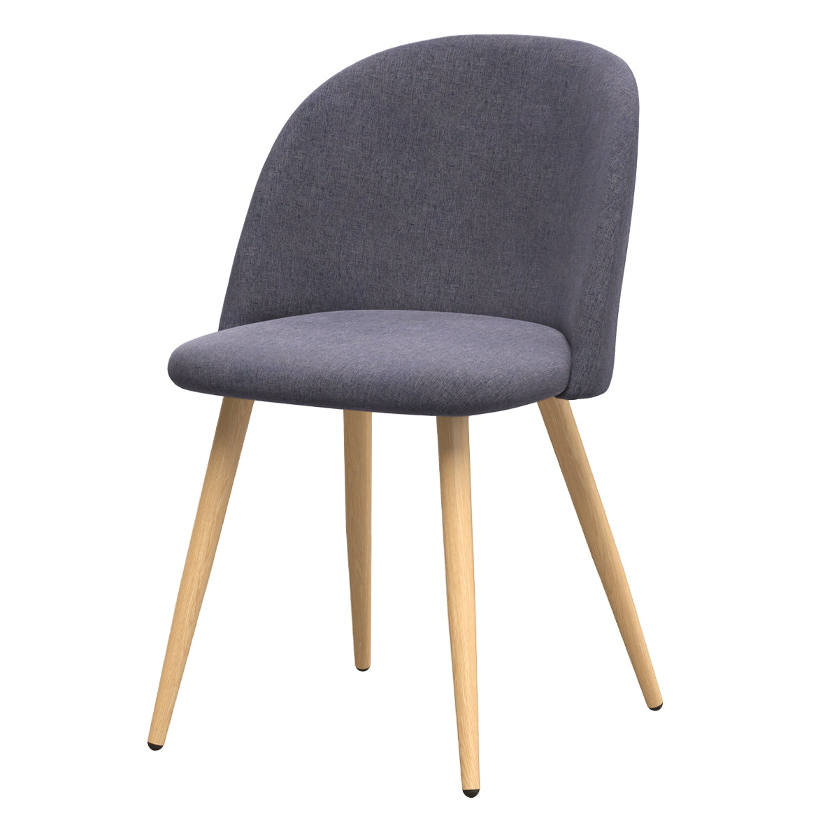 Cozy - Set of 2 Chairs in Dark Gray Fabric and Metal Legs