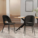 Chaise Pénélope en velours noir (lot de 2)