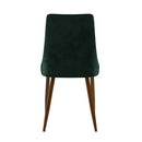 achat chaise en velours vert fonce pieds bois fonces