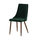 achat chaise en velours vert pieds bois