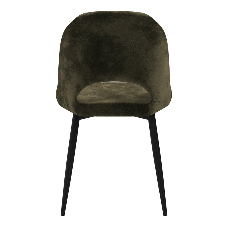 Chaise Pénélope en velours vert (lot de 2)
