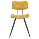 achat chaise jaune en cuir synthetique