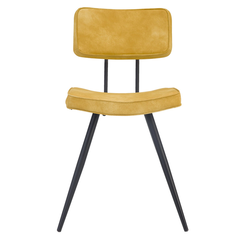 achat chaise jaune en cuir synthetique