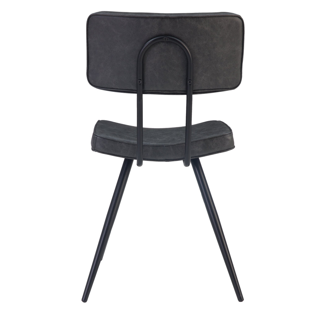 Texas - Lot De 2 Chaises En Cuir Synthétique Gris / Noir