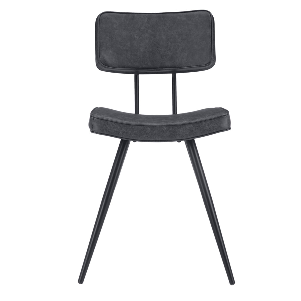 Texas - Lot De 2 Chaises En Cuir Synthétique Gris / Noir