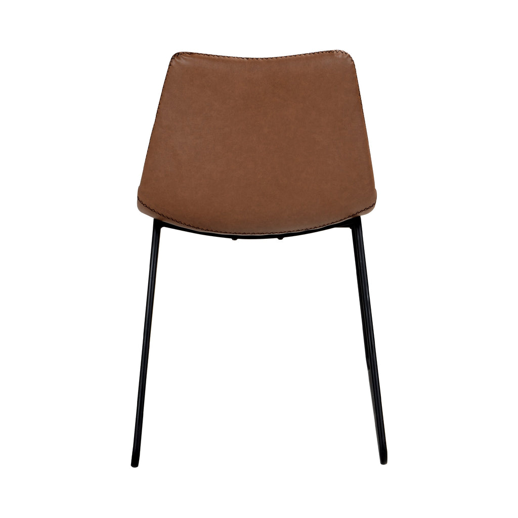 Gaspard - Lot De 2 Chaises En Cuir Synthétique Marron