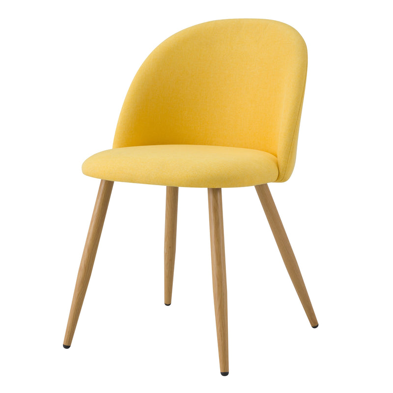 Chaise Cozy en tissu jaune (lot de 2)