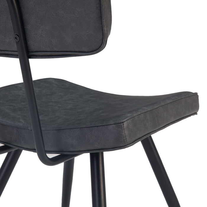 Chaise Texas grise / noire (lot de 2)