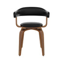 Chaise noire Harold avec accoudoirs