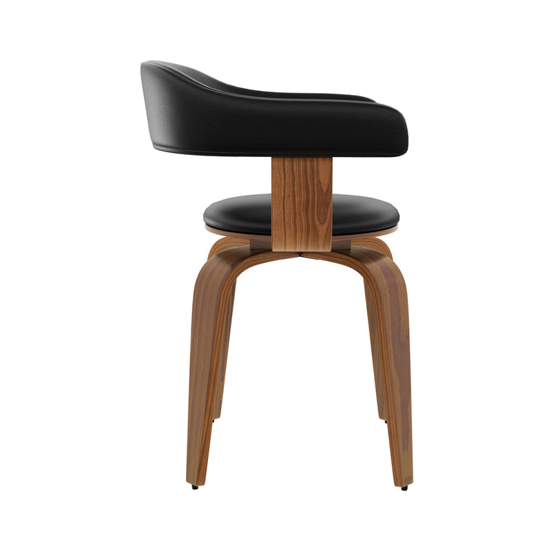 Chaise noire Harold avec accoudoirs
