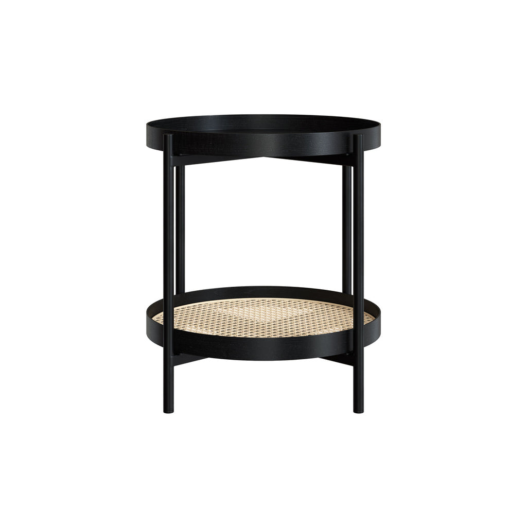 Lukut - Mesa De Centro De Mimbre Y Madera De Mindi Negra