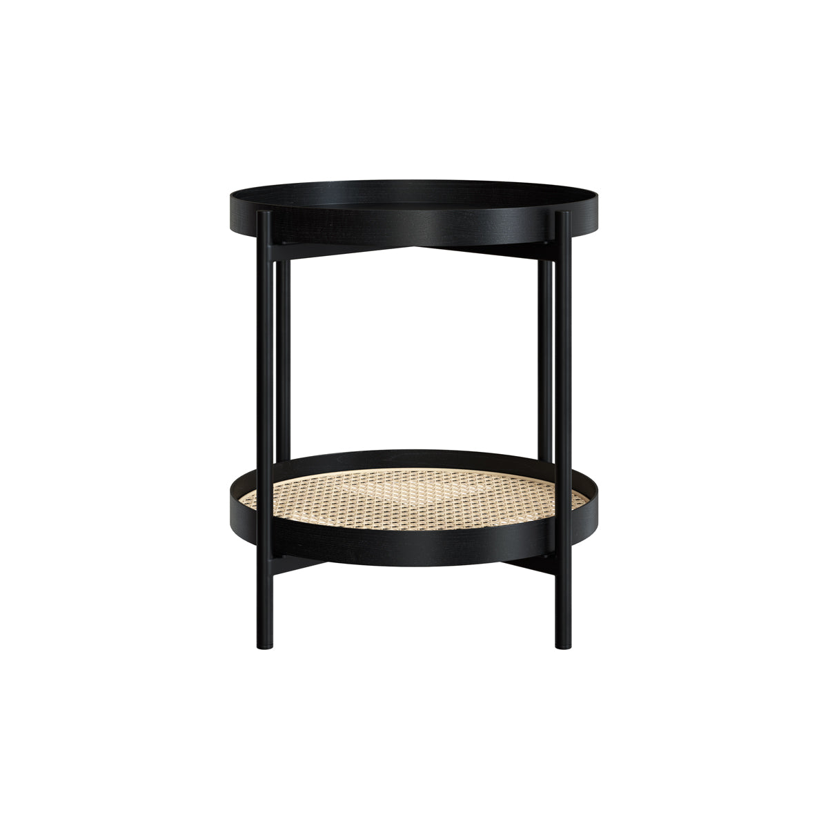 Lukut - Mesa De Centro De Mimbre Y Madera De Mindi Negra