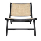 Kilka - Fauteuil En Teck Noir Et Tressage Cannage En Rotin
