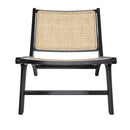 Fauteuil Kilka en teck noir et tressage