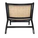 Fauteuil Kilka en teck noir et tressage