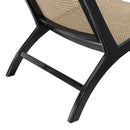 Fauteuil Kilka en teck noir et tressage
