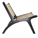Fauteuil Kilka en teck noir et tressage