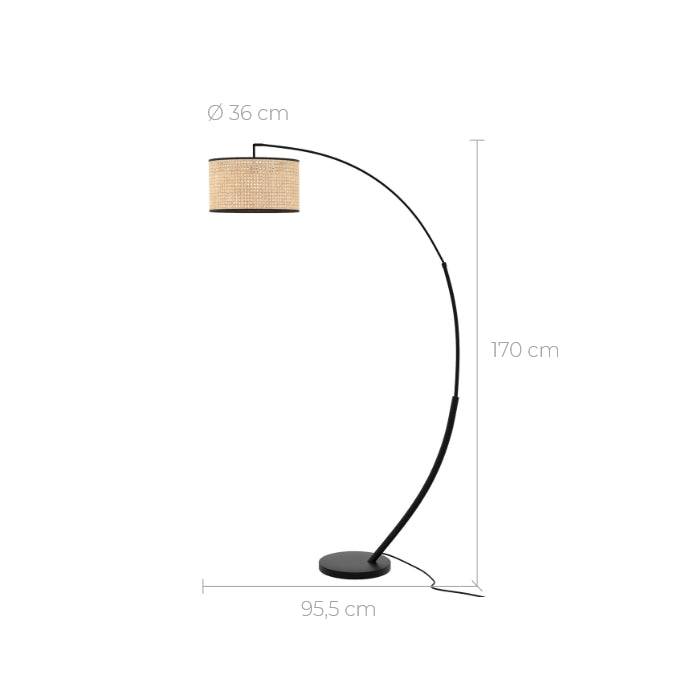Lampadaire Aimée en rotin naturel
